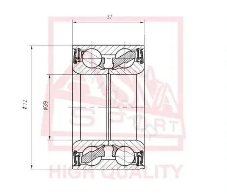 Подшипник ступицы ASVA DAC39720037