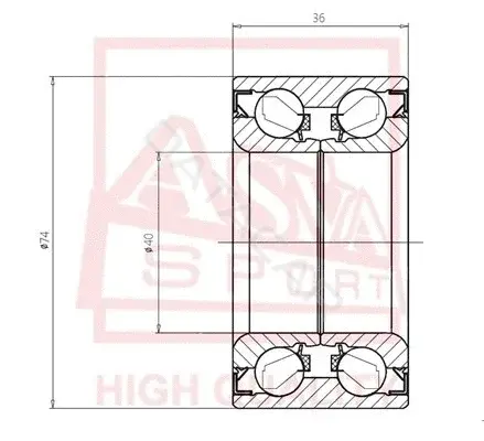 Подшипник ступицы ASVA DAC40740036