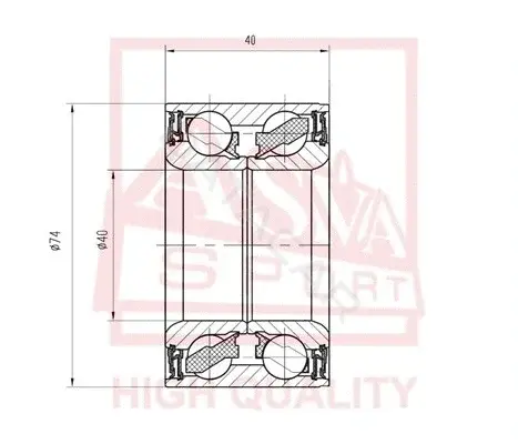 Подшипник ступицы ASVA DAC40740040