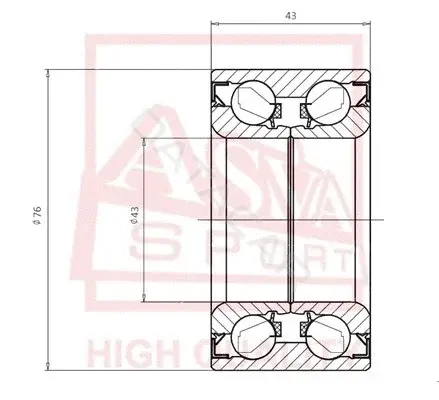 Подшипник ступицы ASVA DAC43760043