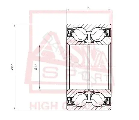 Подшипник ступицы ASVA DACM42820036