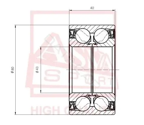 Подшипник ступицы ASVA DACM43800040