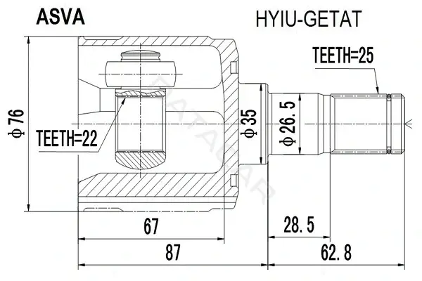 Шрус ASVA HYIU-GETAT
