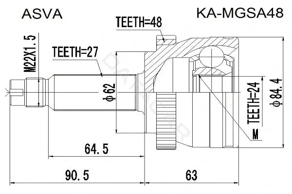 Шрус ASVA KA-MGSA48