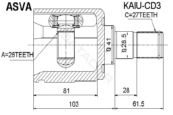 Шрус ASVA KAIU-CD3