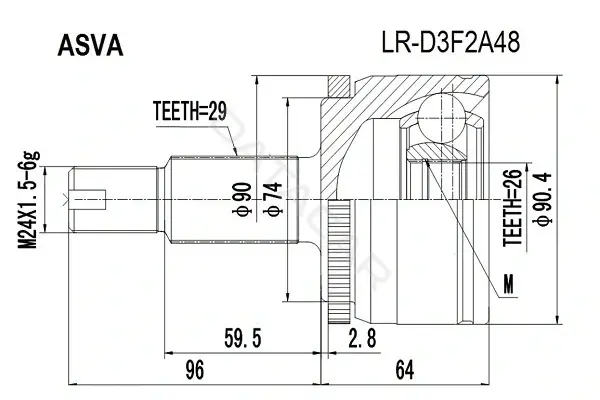 Шрус ASVA LR-D3F2A48