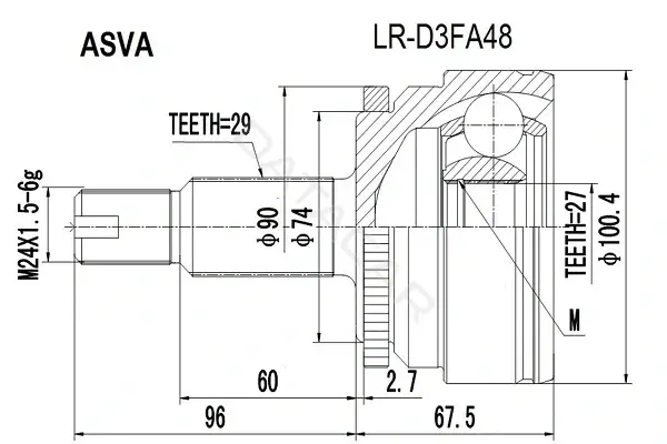 Шрус ASVA LR-D3FA48