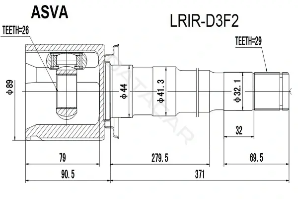 Шрус ASVA LRIR-D3F2