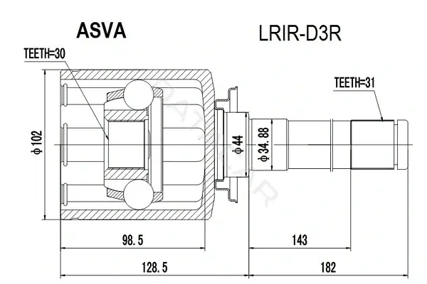Шрус ASVA LRIR-D3R