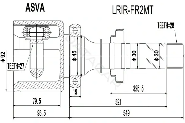 Шрус ASVA LRIR-FR2MT
