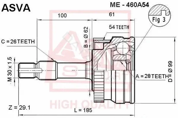Шрус ASVA ME-460A54