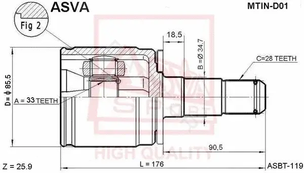 Шрус ASVA MTIN-D01