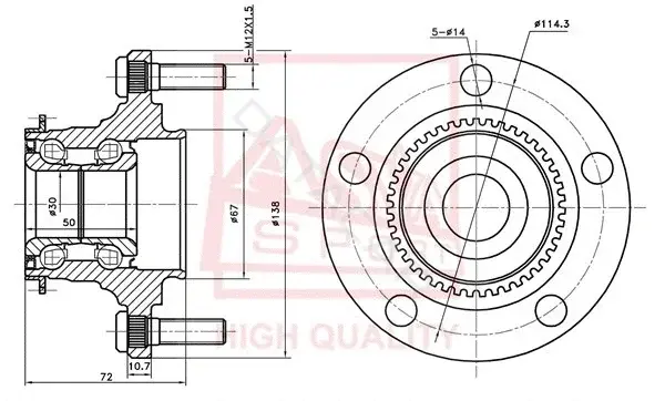 Ступица колеса ASVA MTWH-CUA43R