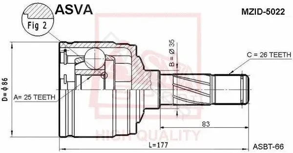Шрус ASVA MZID-5022
