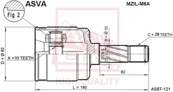Шрус ASVA MZIL-M6A