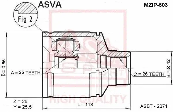 Шрус ASVA MZIP-503