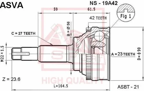 Шрус ASVA NS-19A42