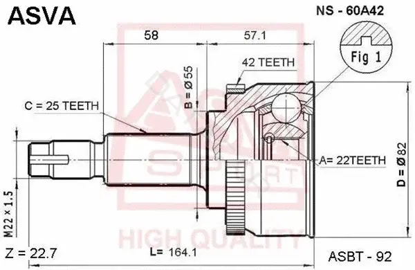 Шрус ASVA NS-60A42