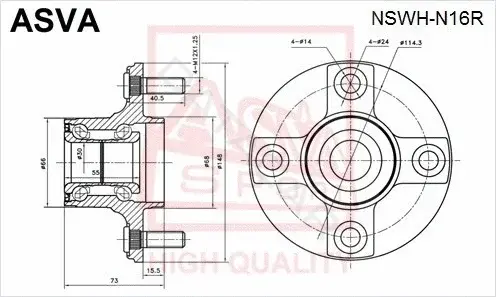 Ступица колеса ASVA NSWH-N16R