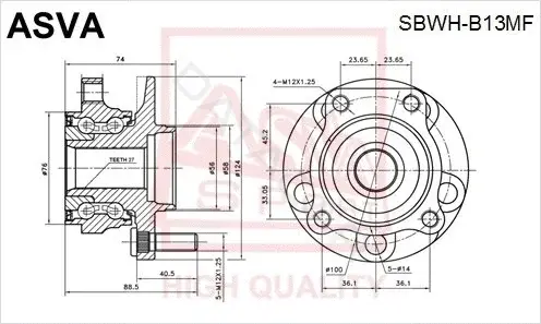 Ступица колеса ASVA SBWH-B13MF
