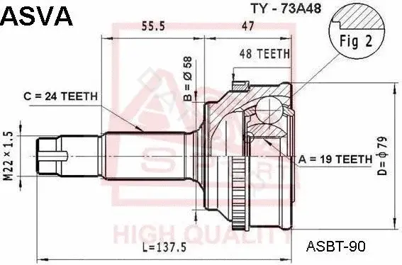 Шрус ASVA TY-73A48