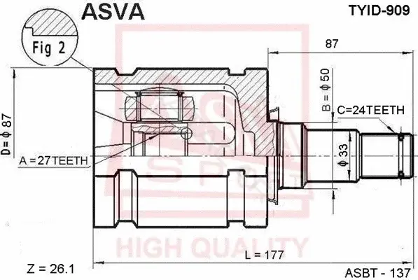 Шрус ASVA TYID-909