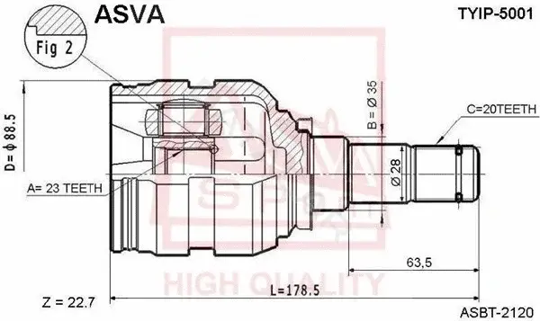 Шрус ASVA TYIP-5001