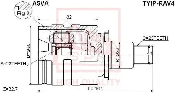 Шрус ASVA TYIP-RAV4