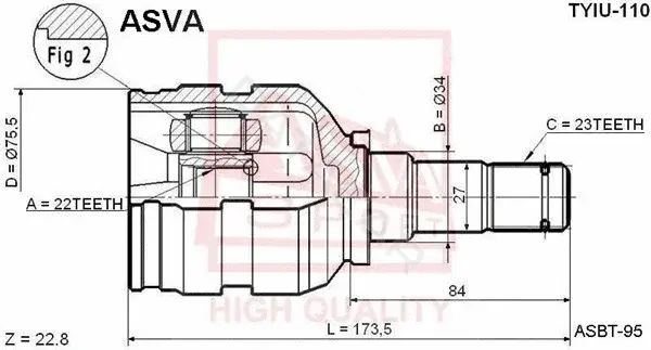 Шрус ASVA TYIU-110