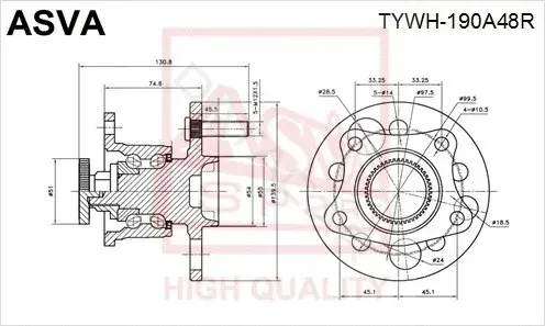 Ступица колеса ASVA TYWH-190A48R