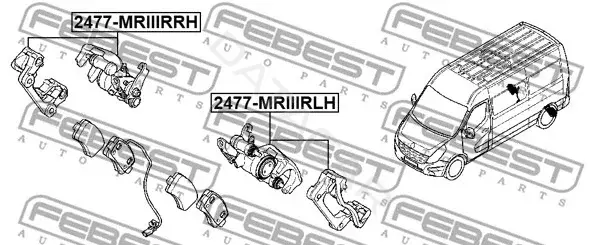 Суппорт тормозной FEBEST 2477-MRIIIRRH