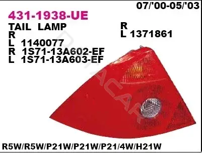 Задние фонари DEPO 431-1938R-UE