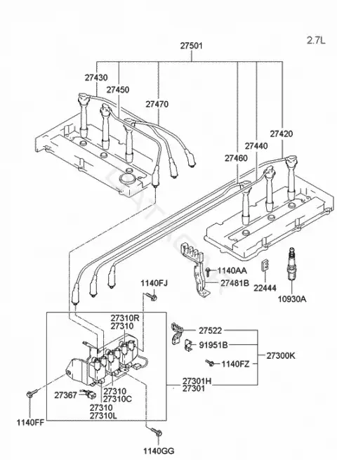 Катушка зажигания HYUNDAI/KIA/MOBIS 2731037120