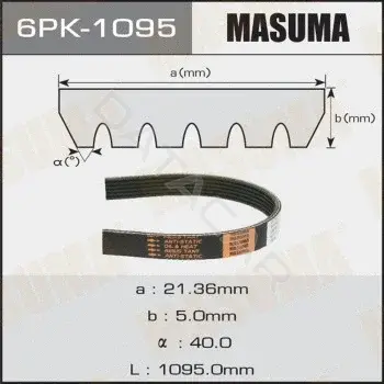 Ремень ручейковый MASUMA 6PK-1095