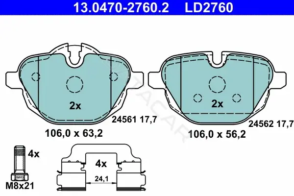 Тормозные колодки ATE 13.0470-2760.2