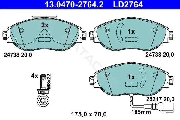 Тормозные колодки ATE 13.0470-2764.2