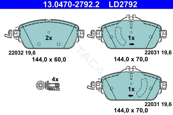 Тормозные колодки ATE 13.0470-2792.2