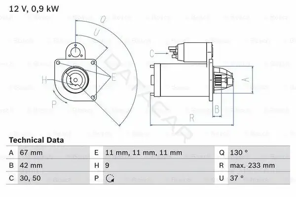 Стартер BOSCH 0986019030