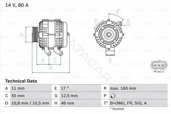 Генератор BOSCH 0986044701