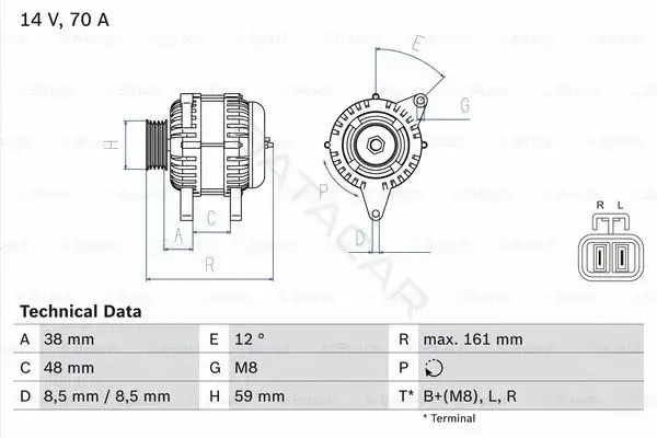 Генератор BOSCH 0986049570