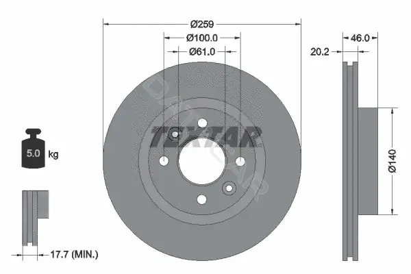Тормозные диски TEXTAR 92036400