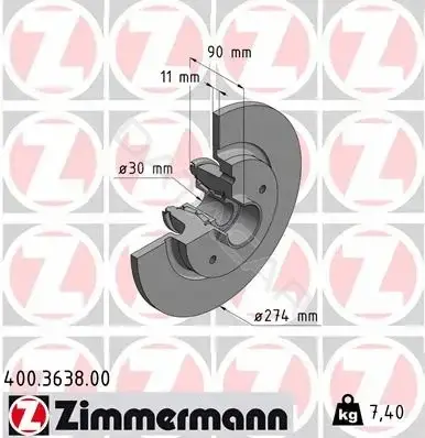 Тормозные диски ZIMMERMANN 400.3638.00