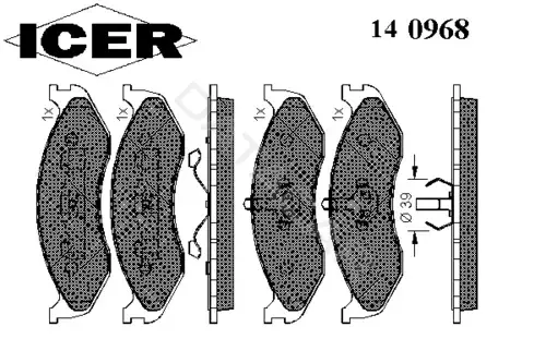 Тормозные колодки ICER 140968