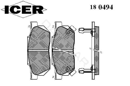 Тормозные колодки ICER 180494
