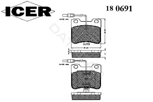Тормозные колодки ICER 180691