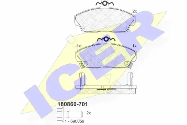 Тормозные колодки ICER 180860-701