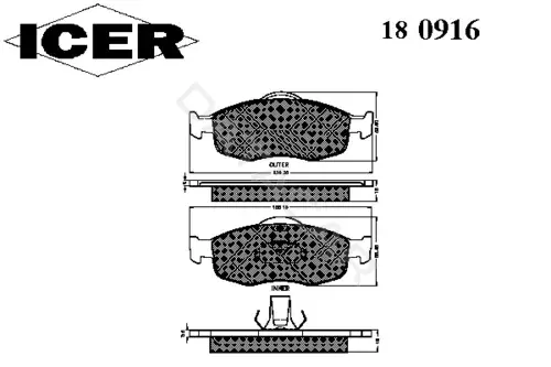 Тормозные колодки ICER 180916
