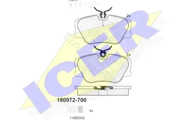 Тормозные колодки ICER 180972-700