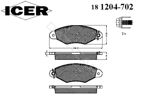 Тормозные колодки ICER 181204-702