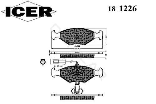Тормозные колодки ICER 181226